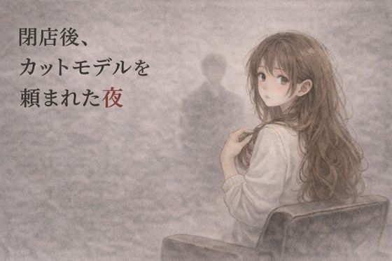 閉店後、カットモデルを頼まれた夜 ―少しだけのはずが― アイキャッチ画像 【無料≫同人誌】